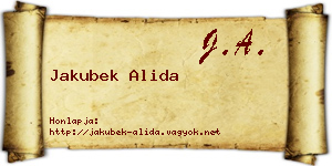 Jakubek Alida névjegykártya